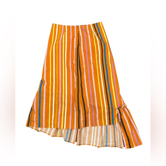 BROGGER Printed Heather Skirt Size Medium in Orange Multi Colored Stripes - Picture 7 of 12